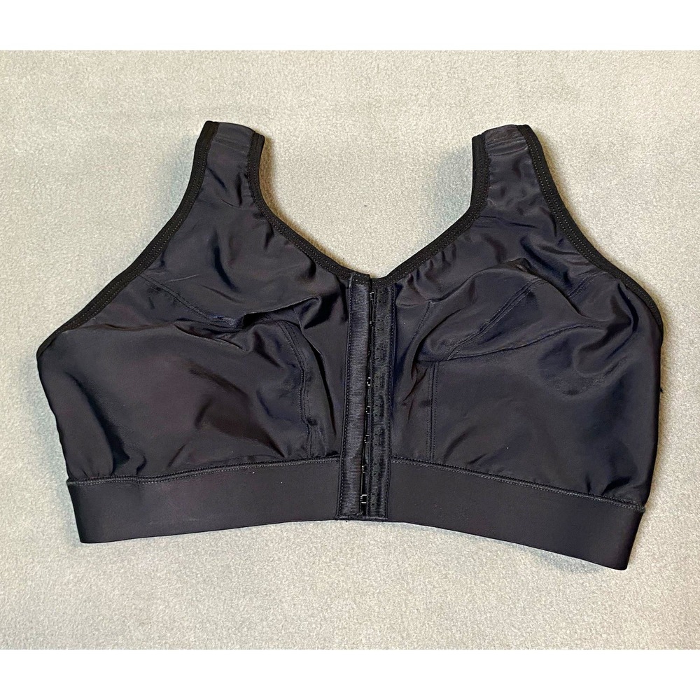 ENELL High Impact Front Hook Closure Wireless Sports Bra Black Size 2